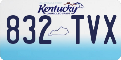 KY license plate 832TVX