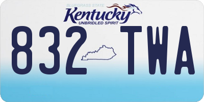 KY license plate 832TWA
