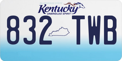 KY license plate 832TWB