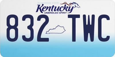 KY license plate 832TWC