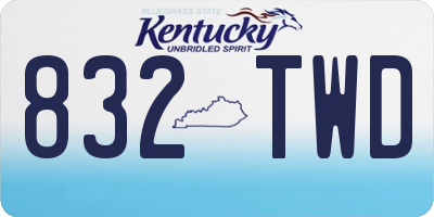 KY license plate 832TWD