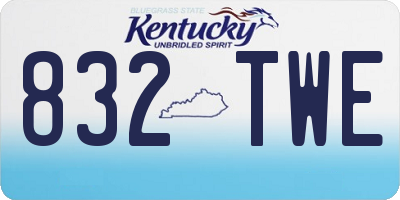 KY license plate 832TWE