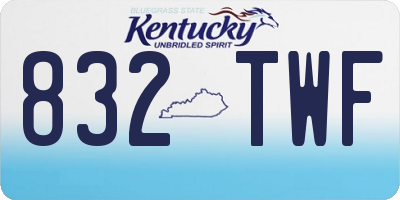 KY license plate 832TWF