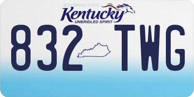 KY license plate 832TWG