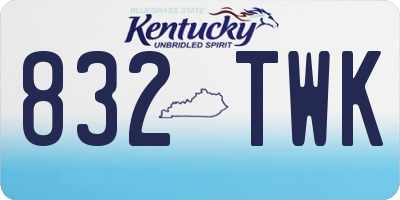KY license plate 832TWK