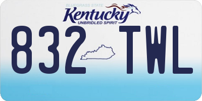 KY license plate 832TWL