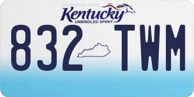 KY license plate 832TWM