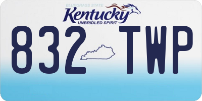 KY license plate 832TWP