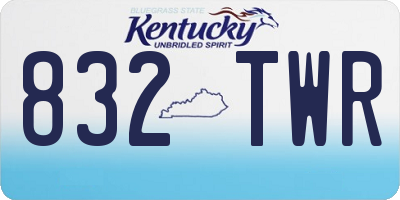 KY license plate 832TWR
