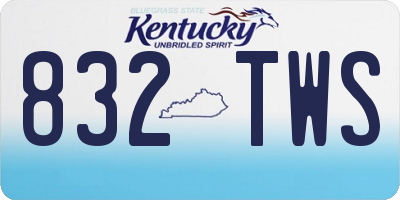 KY license plate 832TWS