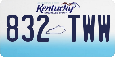 KY license plate 832TWW