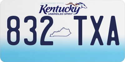 KY license plate 832TXA