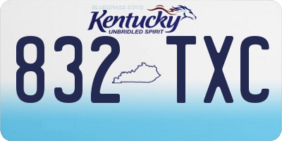 KY license plate 832TXC