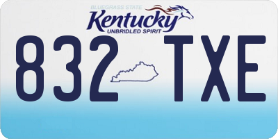 KY license plate 832TXE