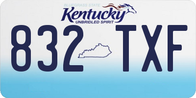 KY license plate 832TXF