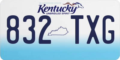 KY license plate 832TXG