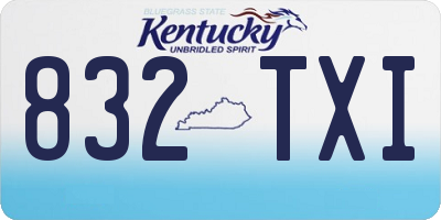 KY license plate 832TXI