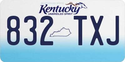 KY license plate 832TXJ