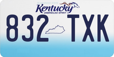 KY license plate 832TXK