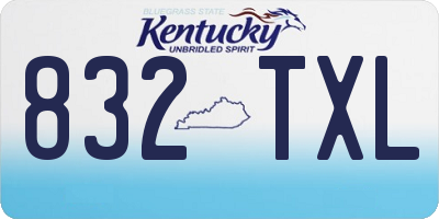 KY license plate 832TXL