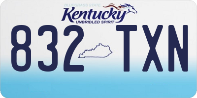 KY license plate 832TXN