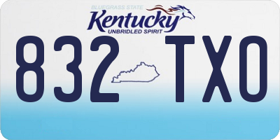 KY license plate 832TXO