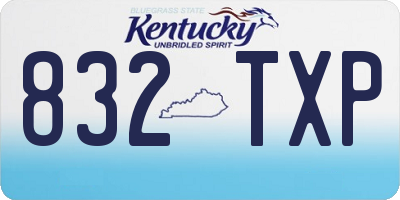 KY license plate 832TXP