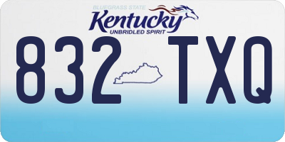 KY license plate 832TXQ