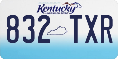 KY license plate 832TXR