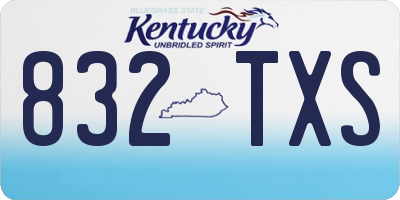 KY license plate 832TXS