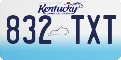 KY license plate 832TXT