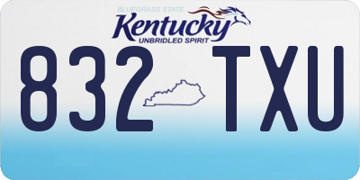 KY license plate 832TXU