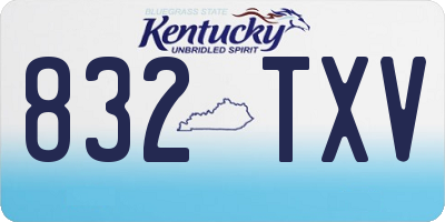 KY license plate 832TXV