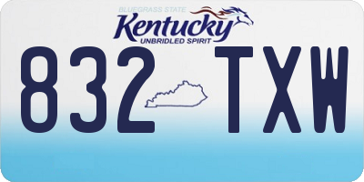 KY license plate 832TXW
