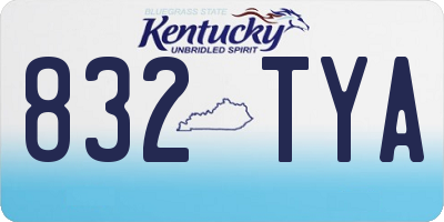KY license plate 832TYA