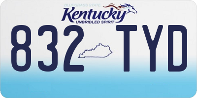 KY license plate 832TYD