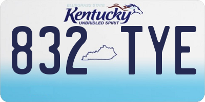 KY license plate 832TYE