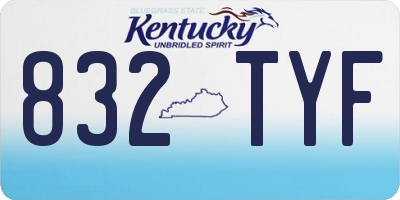 KY license plate 832TYF