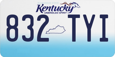 KY license plate 832TYI