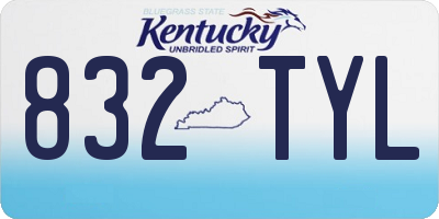 KY license plate 832TYL