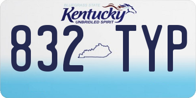KY license plate 832TYP