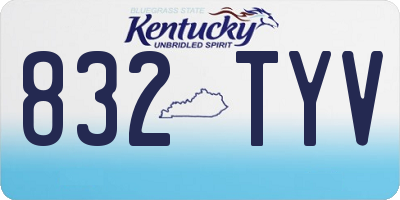 KY license plate 832TYV