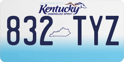 KY license plate 832TYZ