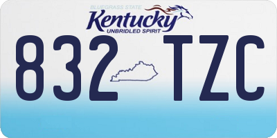 KY license plate 832TZC