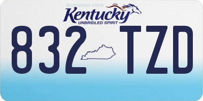 KY license plate 832TZD