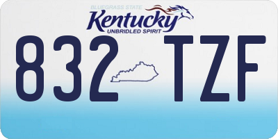 KY license plate 832TZF
