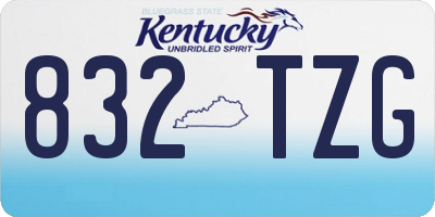 KY license plate 832TZG