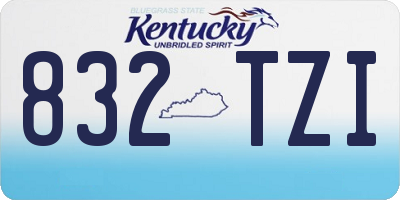 KY license plate 832TZI