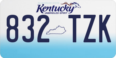 KY license plate 832TZK