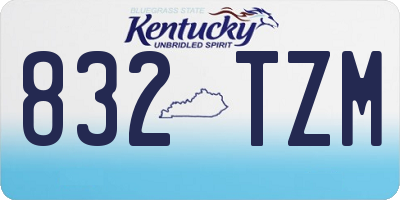 KY license plate 832TZM